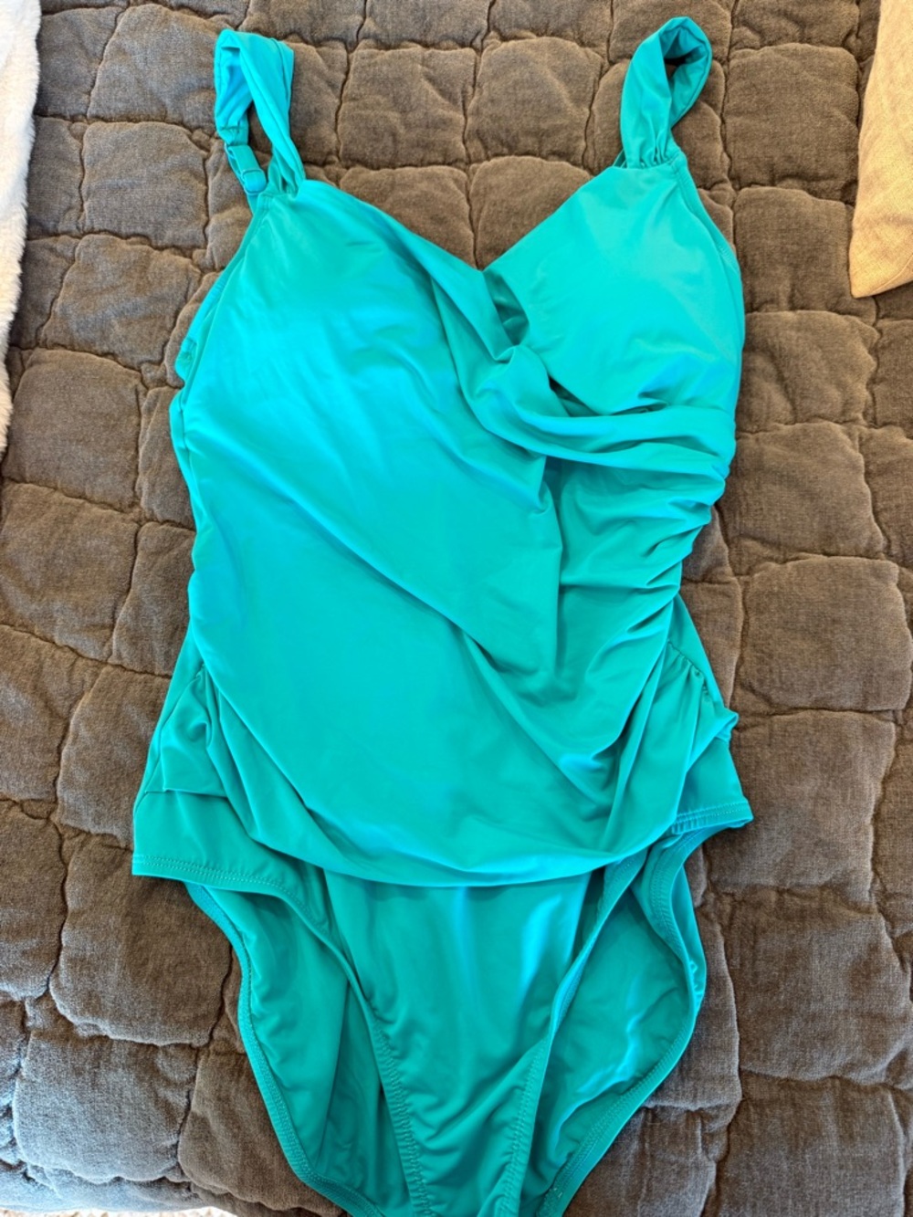 Jantzen Teal Ruched One-Piece Swimsuit